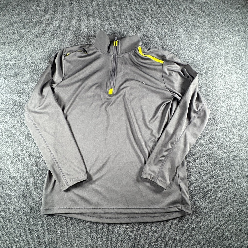 Gap Fit T-Shirt Boys XL Charcoal Gray Quarter Zip Stand Up Collar Performance